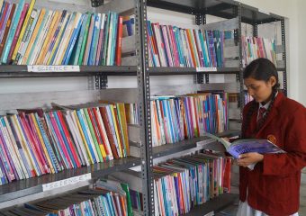 Student in Library